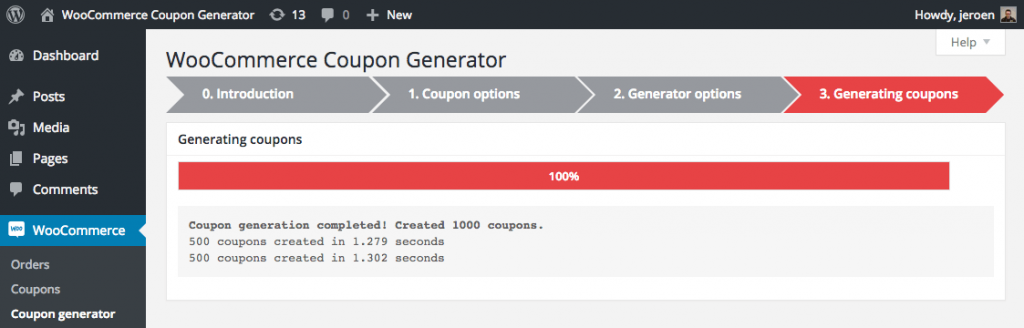 Coupon Generator for WooCommerce plugin